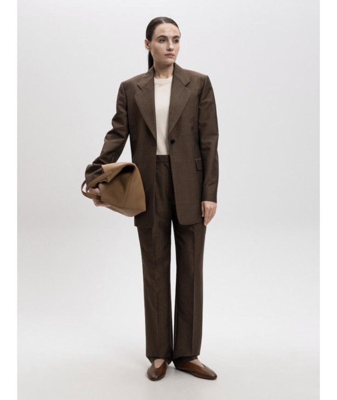 THE ROW Коричневый шерстяной костюм с брюками, фото 5