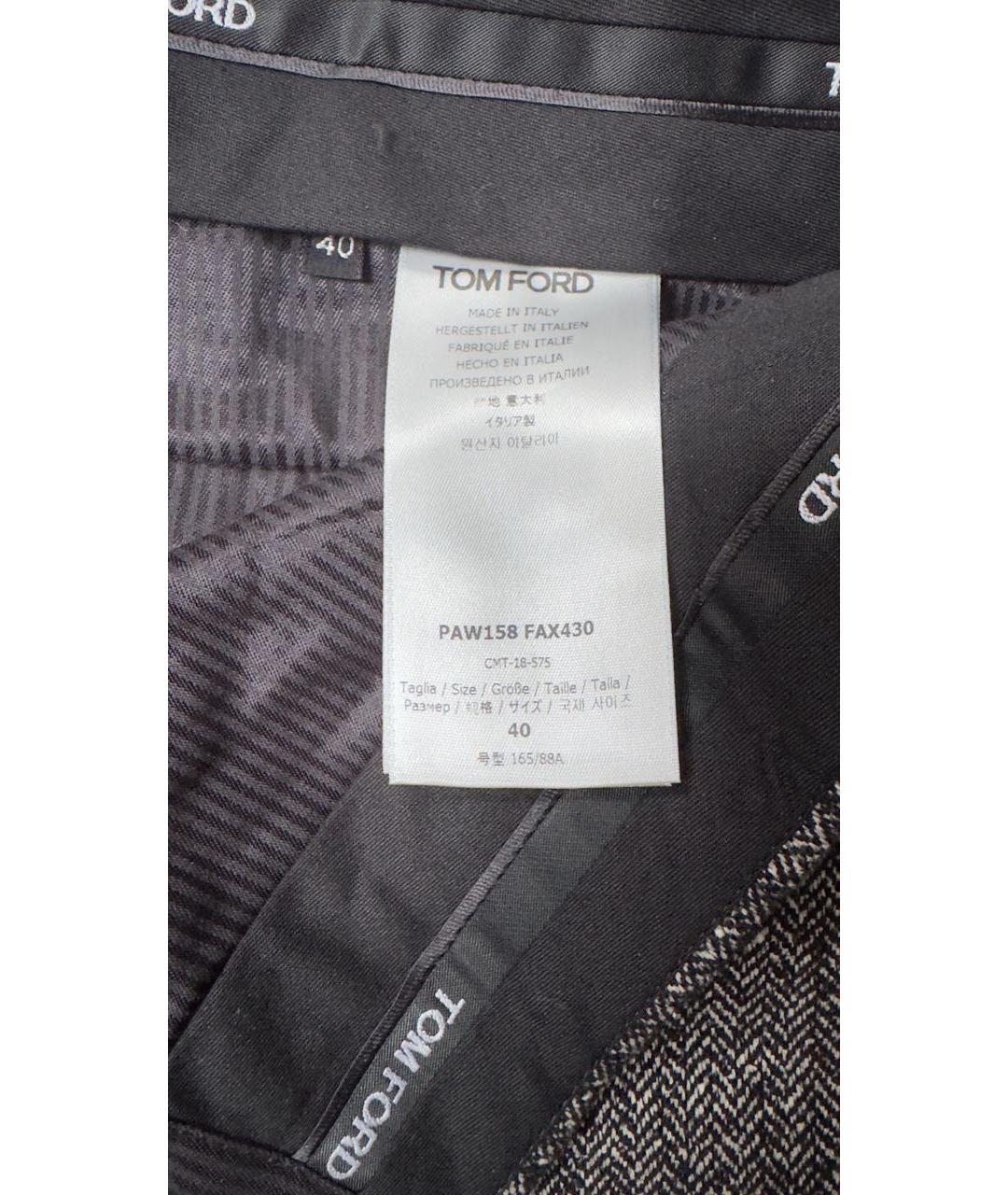 TOM FORD Серые шерстяные брюки широкие, фото 3