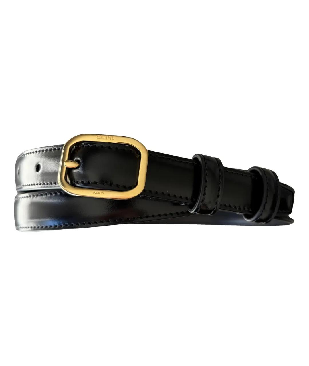 CELINE Черный кожаный ремень, фото 1
