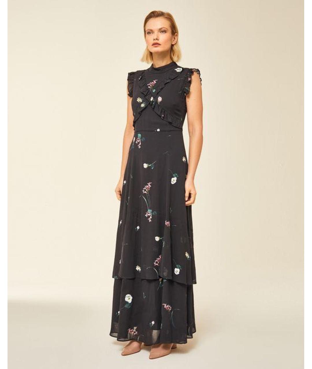 IVY OAK Черное вискозное повседневное платье, фото 2