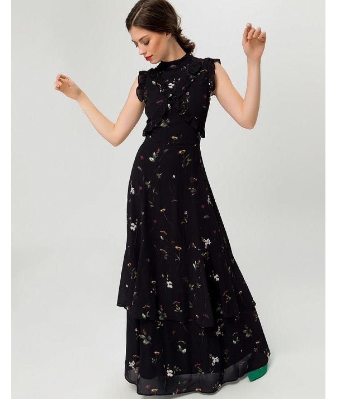 IVY OAK Черное вискозное повседневное платье, фото 3