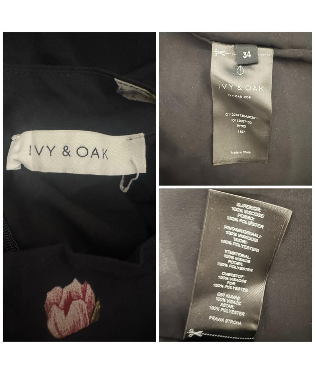 IVY OAK Черное вискозное повседневное платье, фото 6