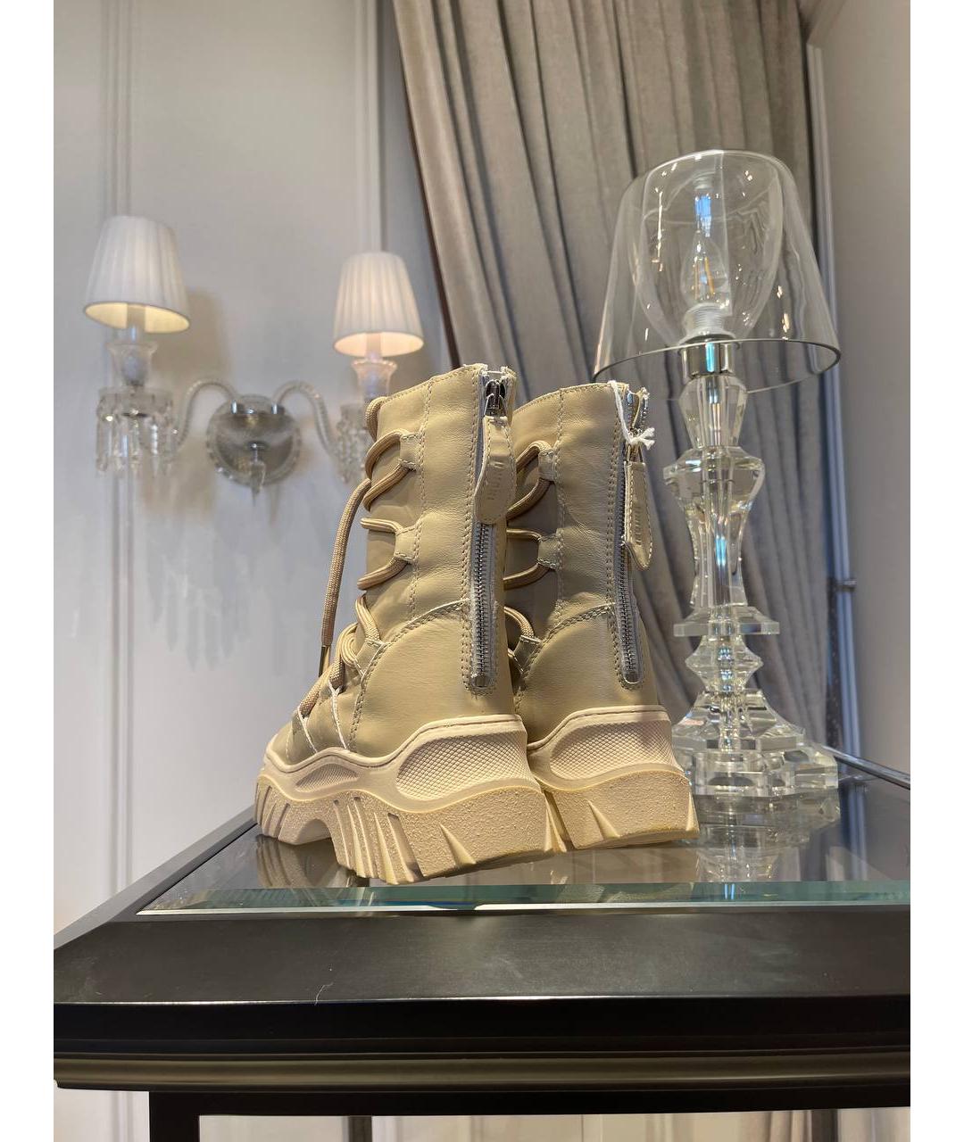 INUIKII Бежевые кожаные ботинки, фото 4
