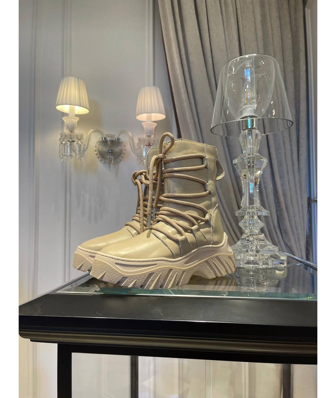 INUIKII Бежевые кожаные ботинки, фото 2