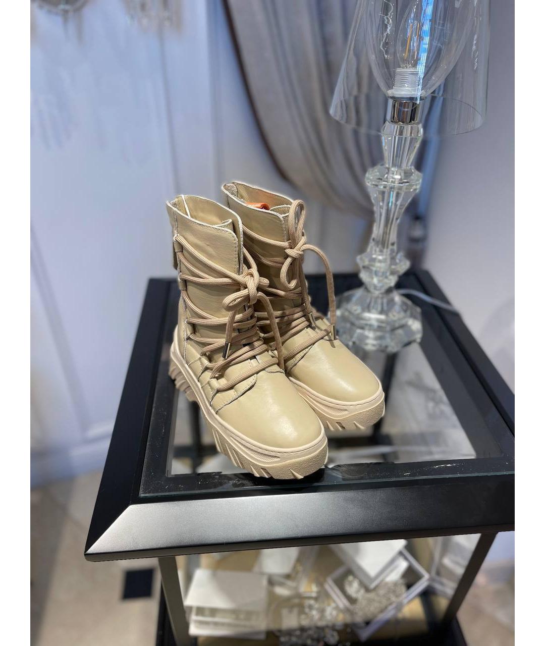 INUIKII Бежевые кожаные ботинки, фото 3