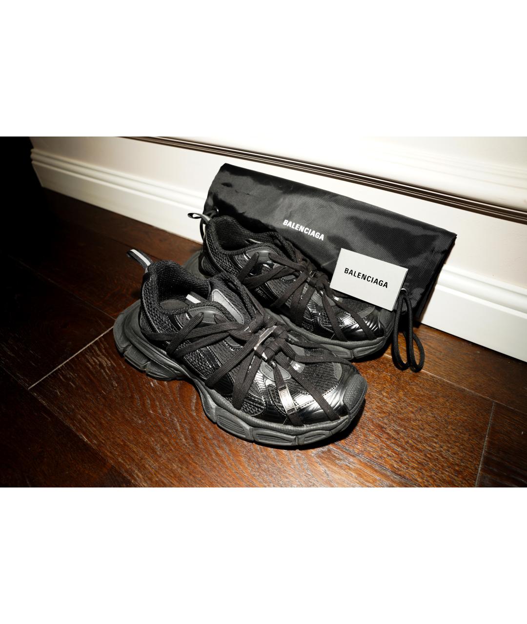 BALENCIAGA Черные синтетические низкие кроссовки / кеды, фото 2