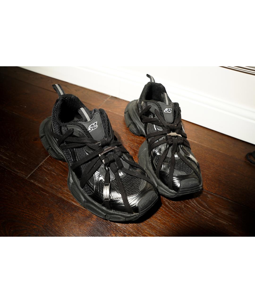 BALENCIAGA Черные синтетические низкие кроссовки / кеды, фото 3