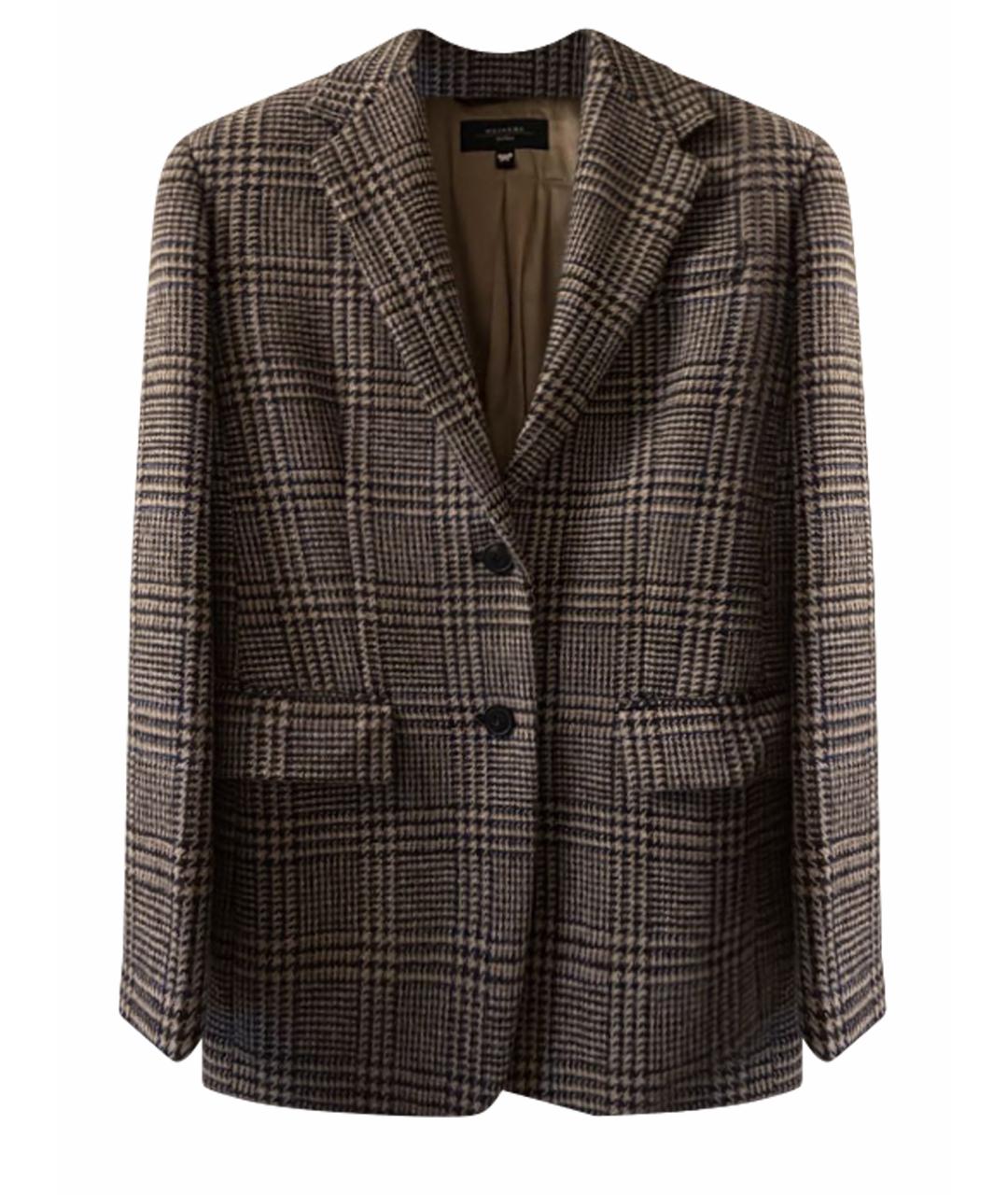 WEEKEND MAX MARA Коричневый шерстяной жакет/пиджак, фото 1