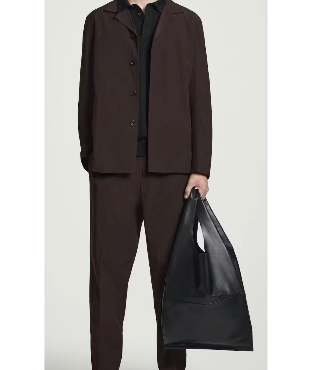 COS Черная кожаная сумка тоут, фото 3