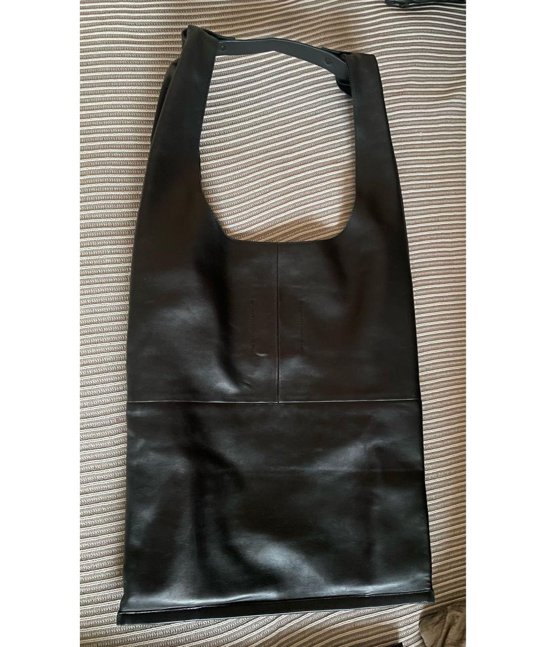 COS Черная кожаная сумка тоут, фото 2