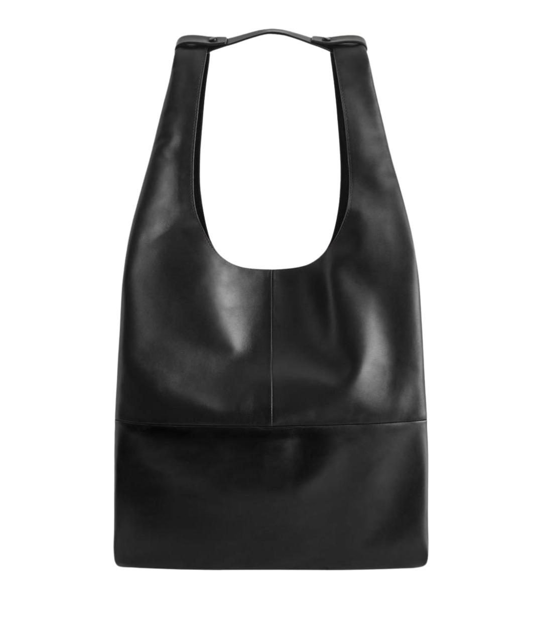 COS Черная кожаная сумка тоут, фото 1