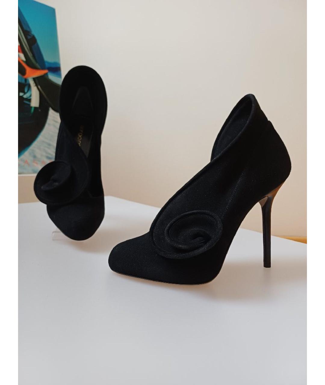 SERGIO ROSSI Черные замшевые туфли, фото 3