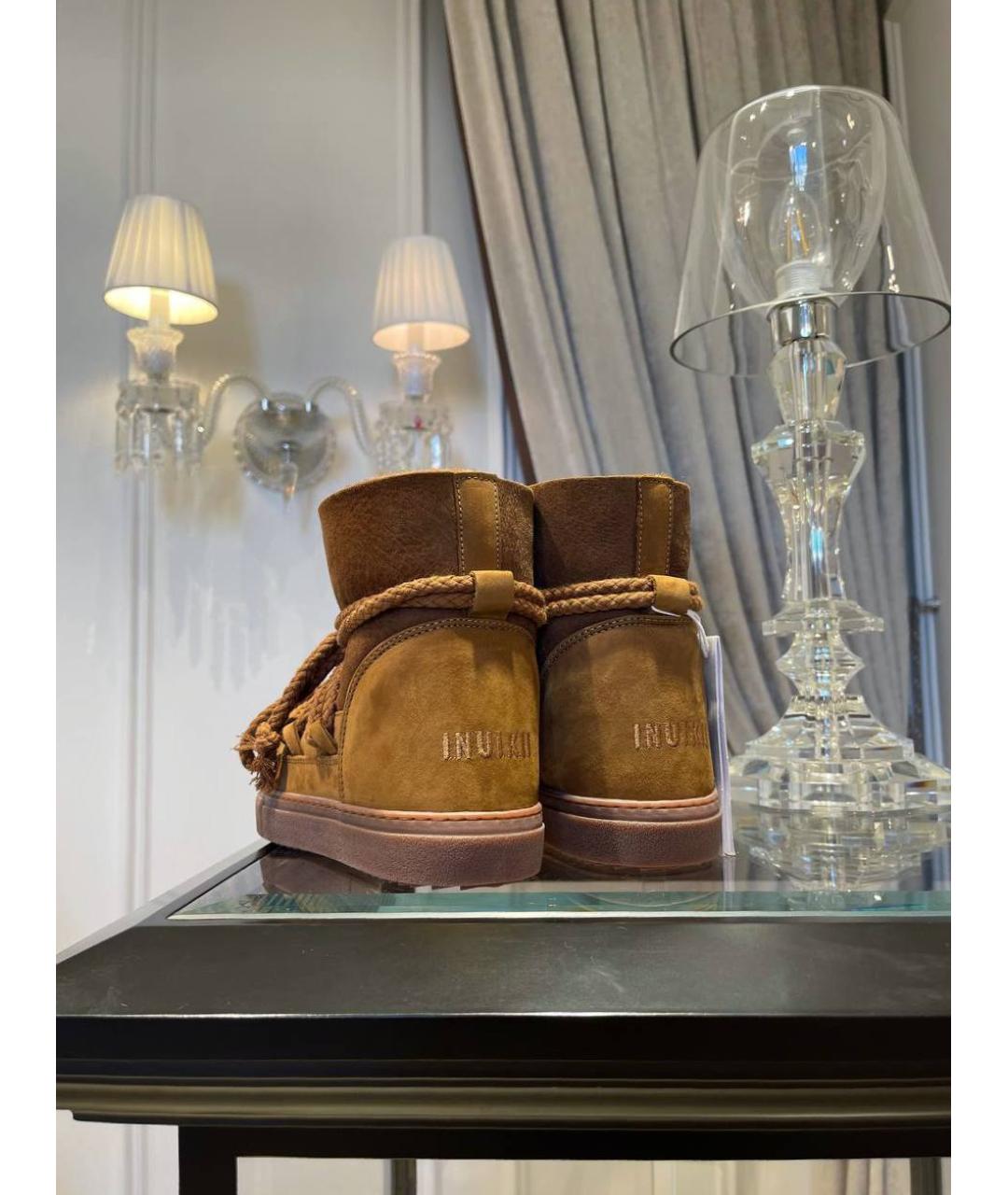 INUIKII Коричневые нубуковые ботинки, фото 4