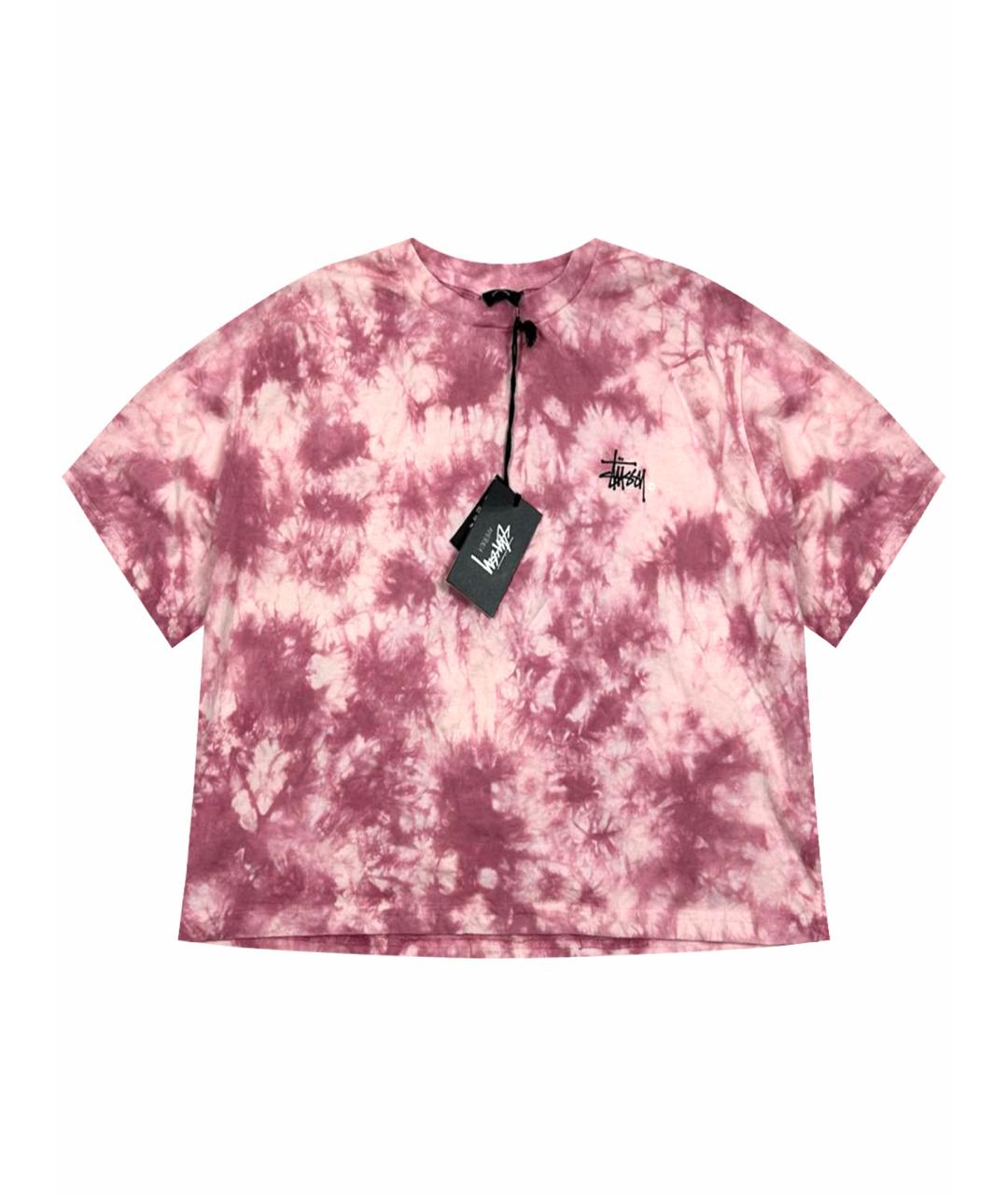 STUSSY Розовая хлопковая футболка, фото 1