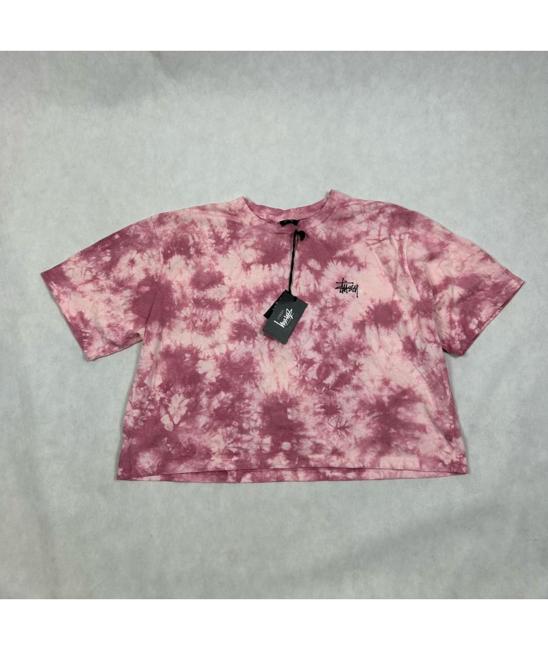STUSSY Розовая хлопковая футболка, фото 7