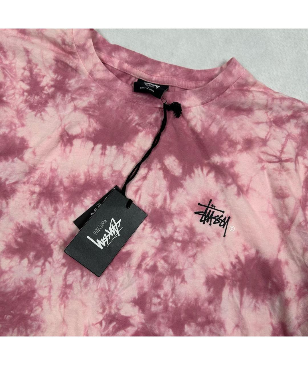 STUSSY Розовая хлопковая футболка, фото 4