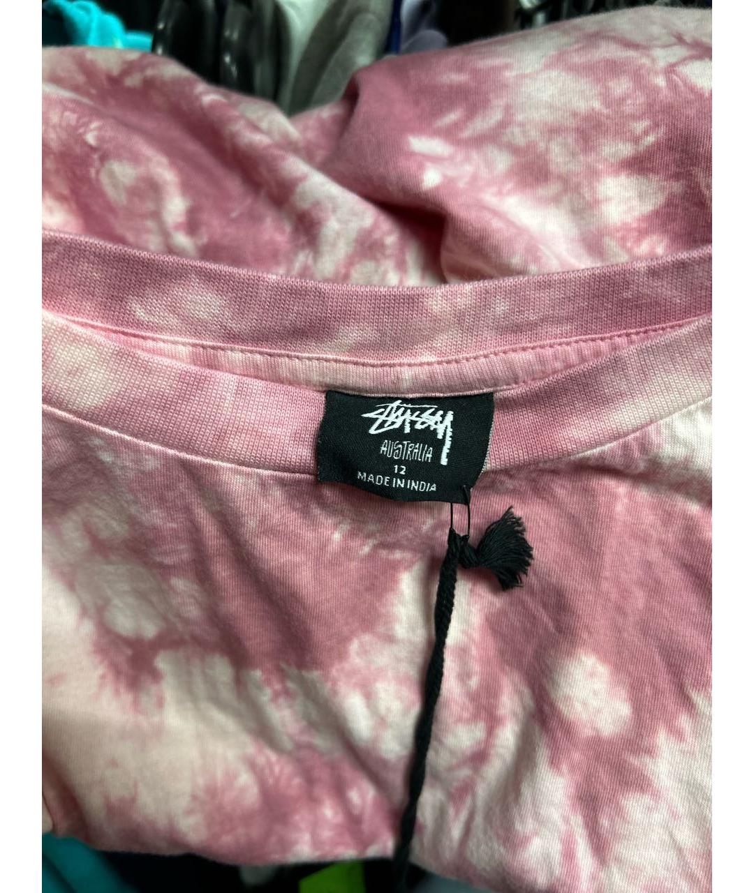 STUSSY Розовая хлопковая футболка, фото 6