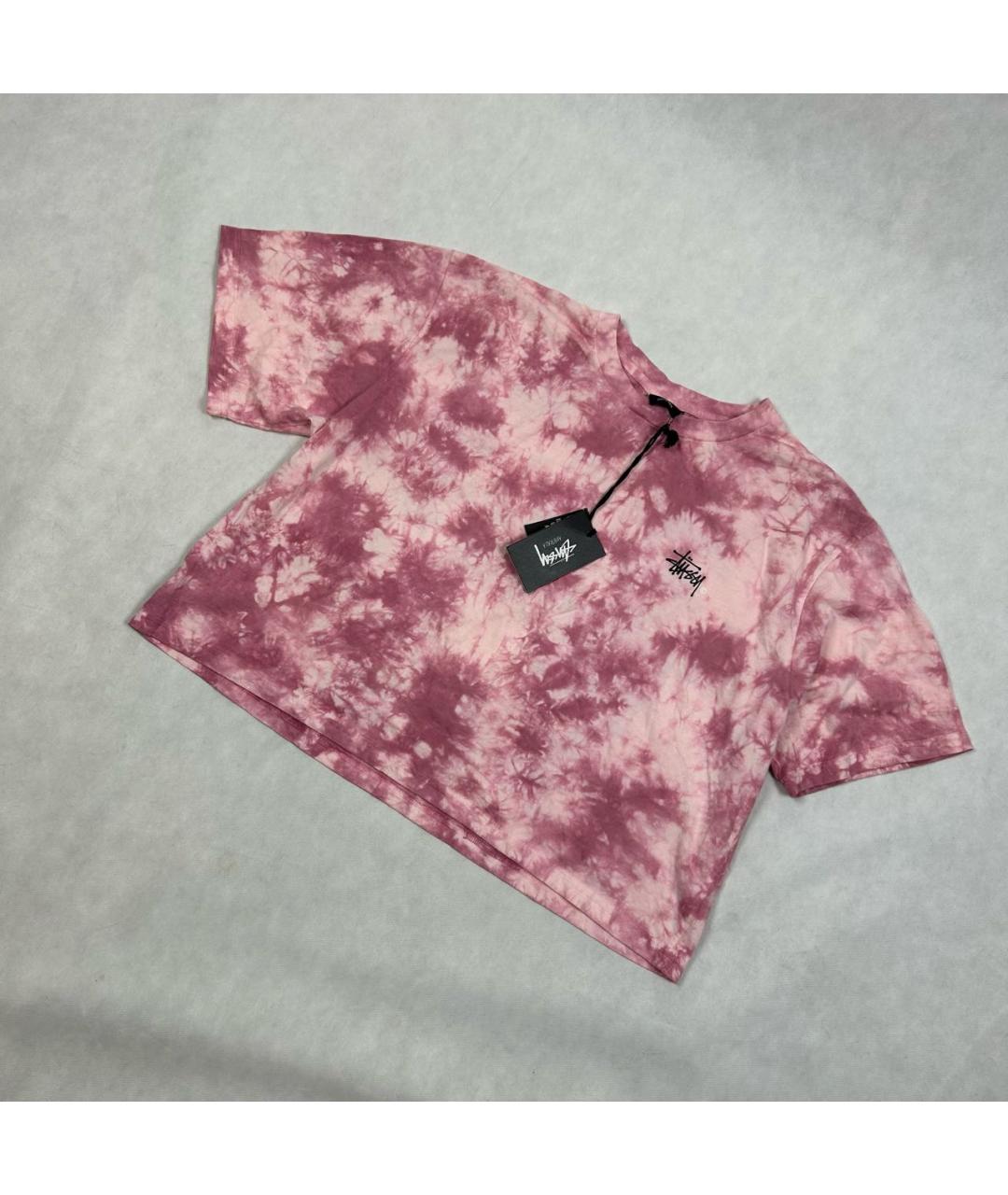 STUSSY Розовая хлопковая футболка, фото 3