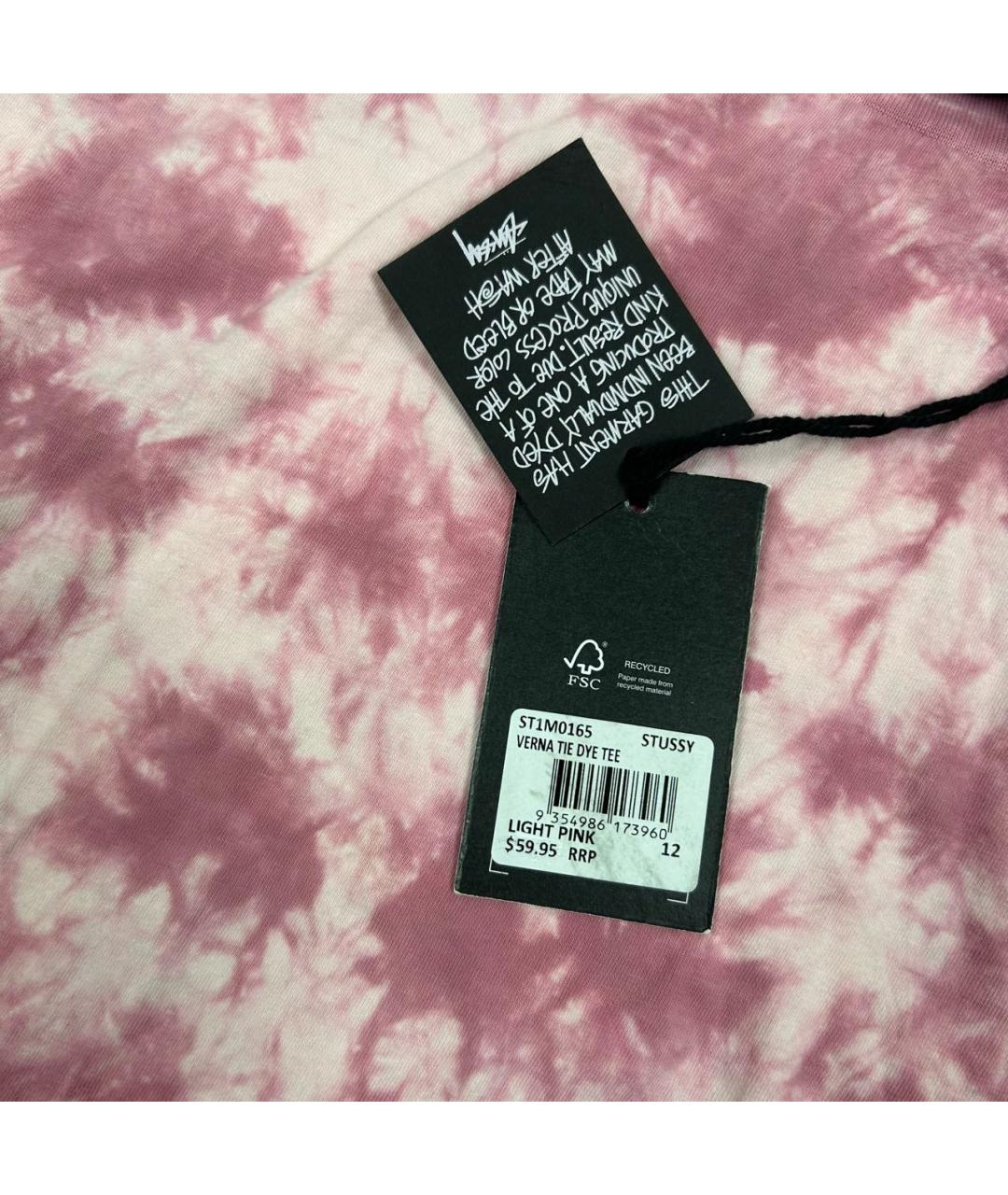 STUSSY Розовая хлопковая футболка, фото 5