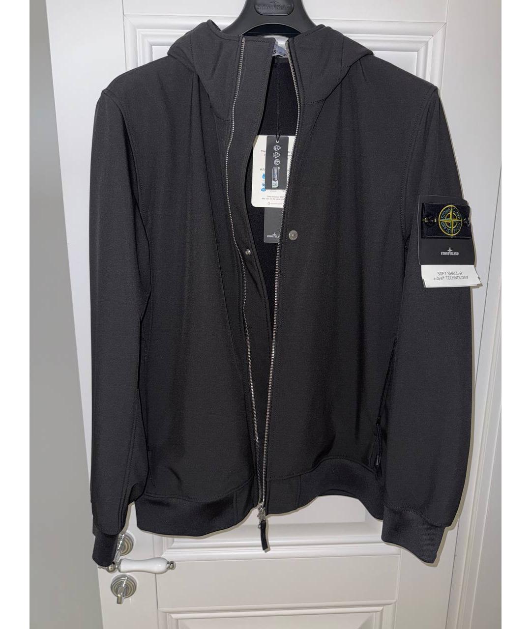 STONE ISLAND Черная хлопковая куртка, фото 2