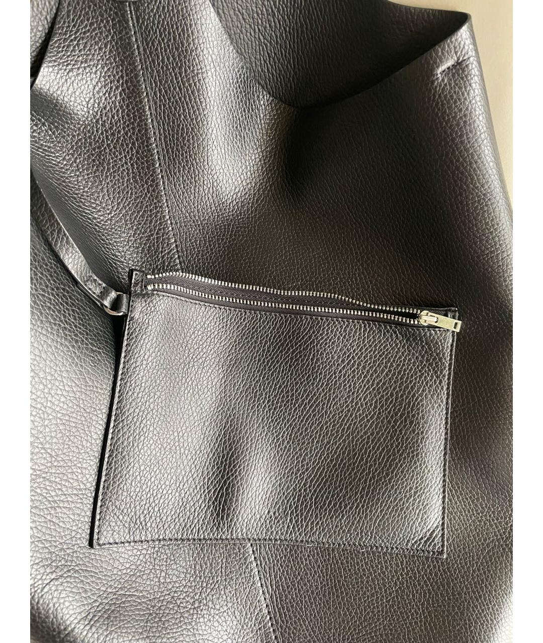 COS Черная кожаная сумка тоут, фото 4