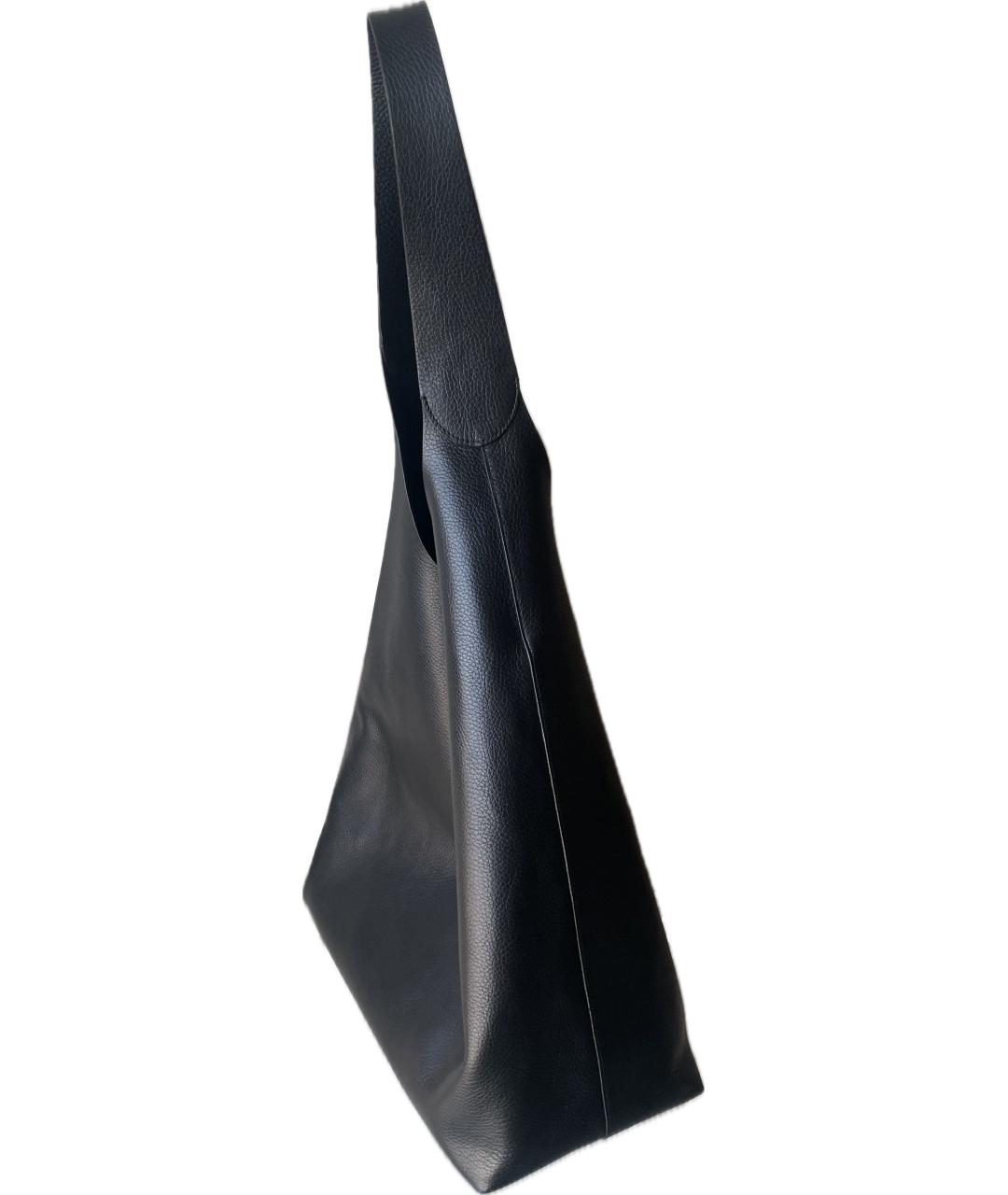 COS Черная кожаная сумка тоут, фото 3