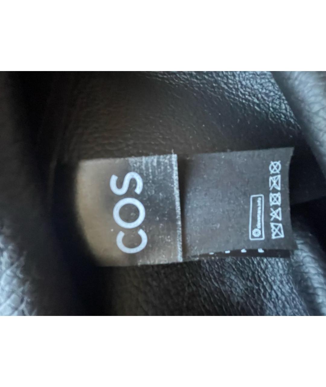COS Черная кожаная сумка тоут, фото 5