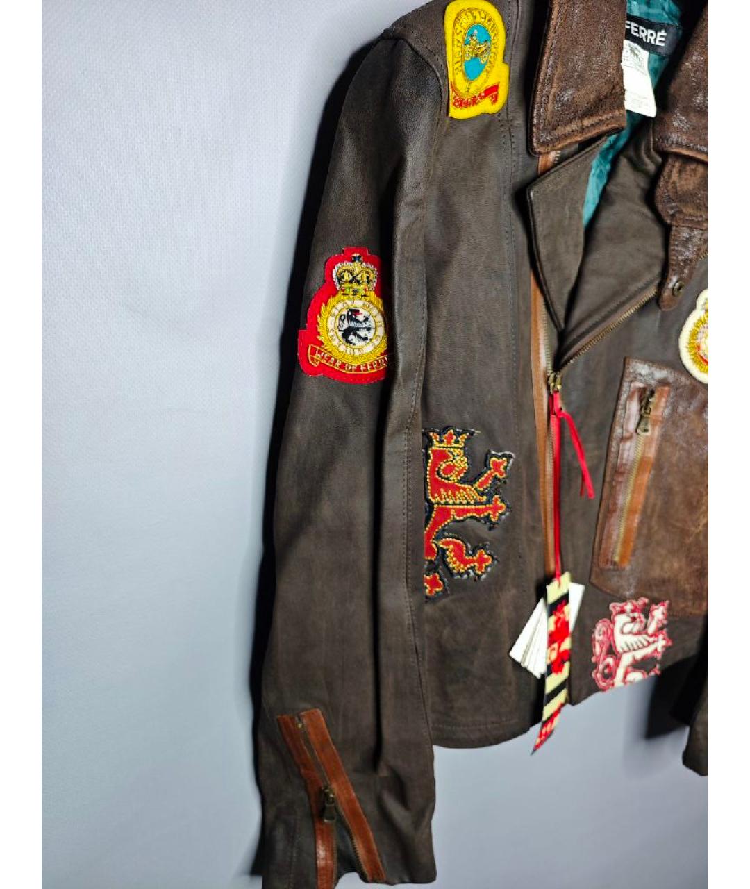 DOLCE&GABBANA Коричневая кожаная куртка, фото 5