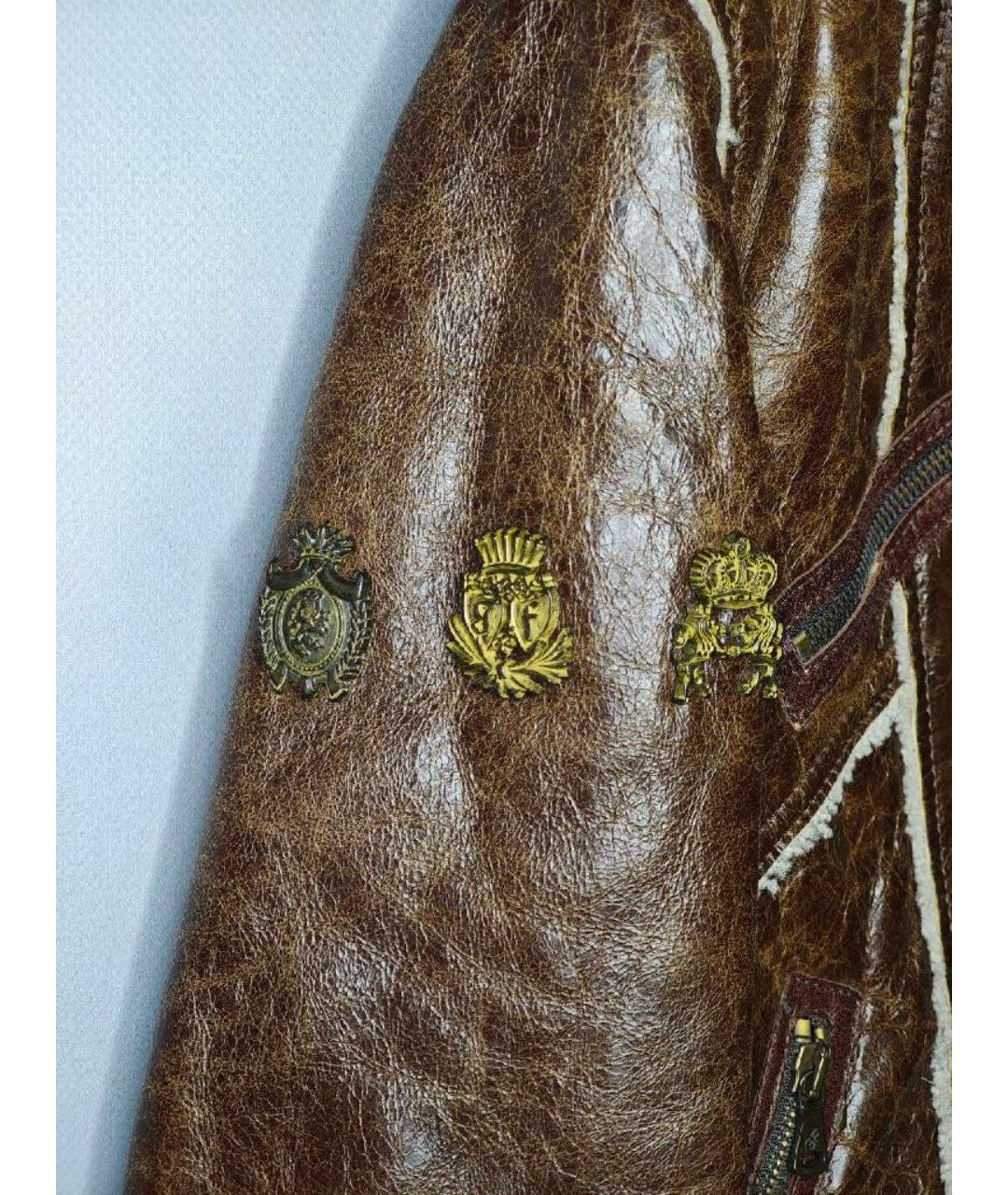 DOLCE&GABBANA Коричневая кожаная дубленка, фото 6