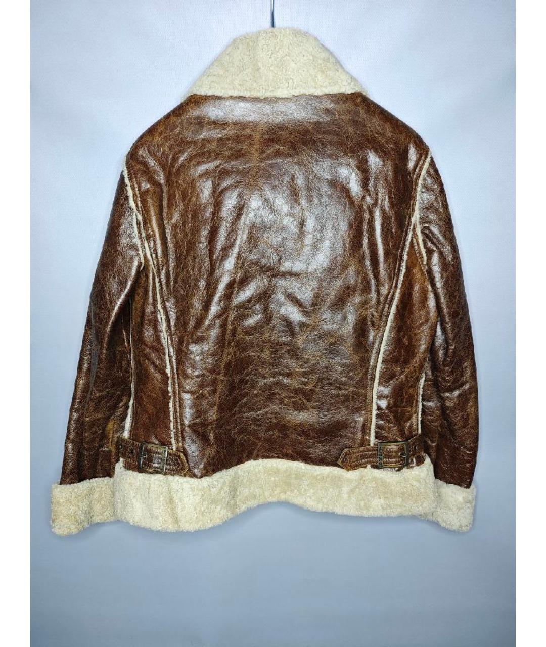 DOLCE&GABBANA Коричневая кожаная дубленка, фото 2
