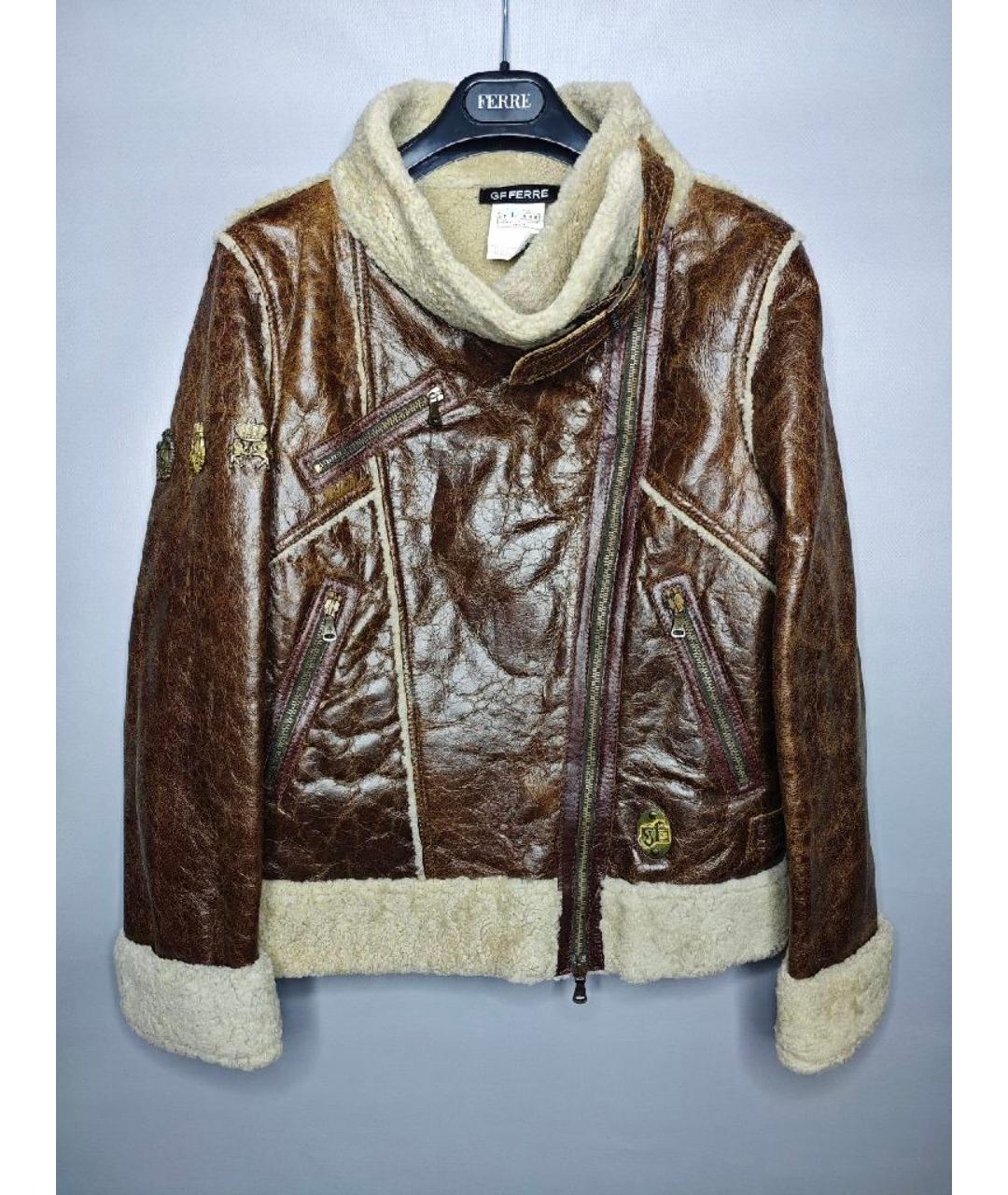 DOLCE&GABBANA Коричневая кожаная дубленка, фото 7