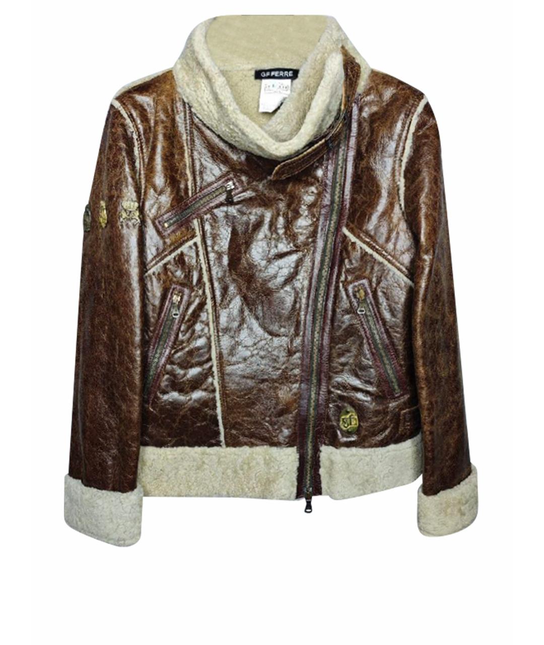 DOLCE&GABBANA Коричневая кожаная дубленка, фото 1