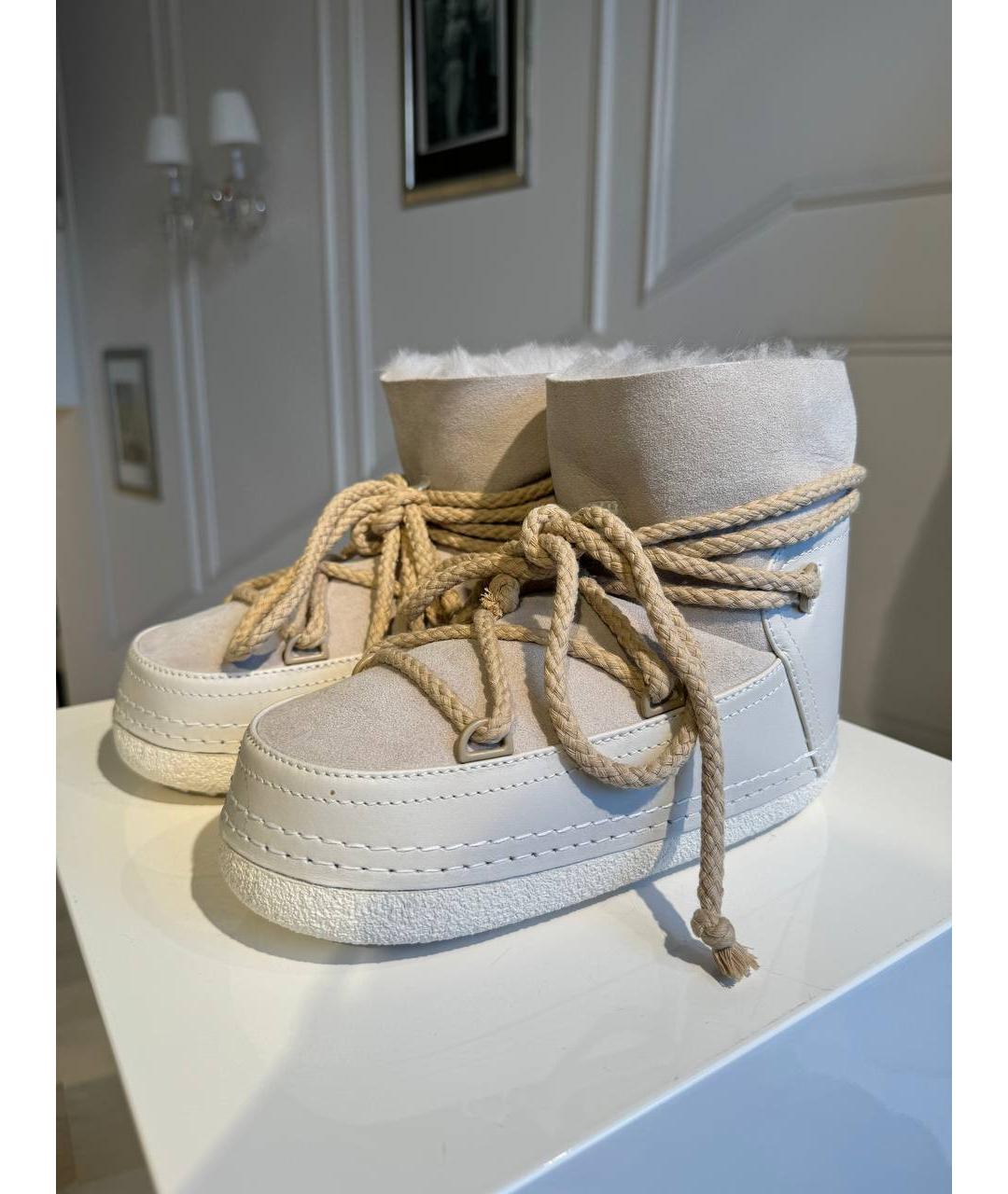 INUIKII Бежевые нубуковые ботинки, фото 2