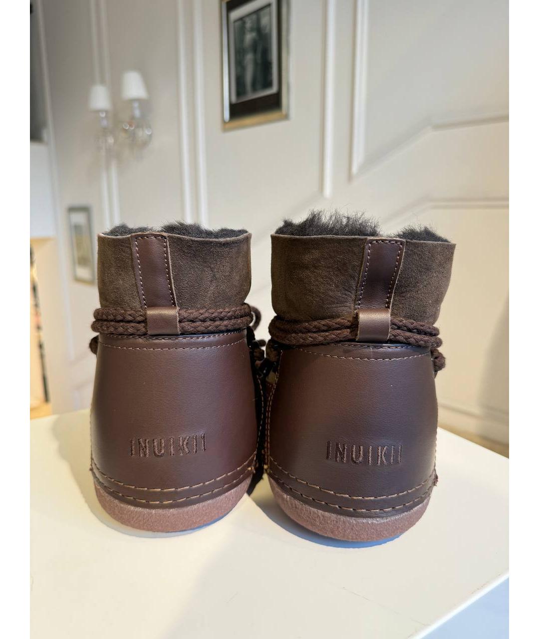 INUIKII Коричневые нубуковые ботинки, фото 4
