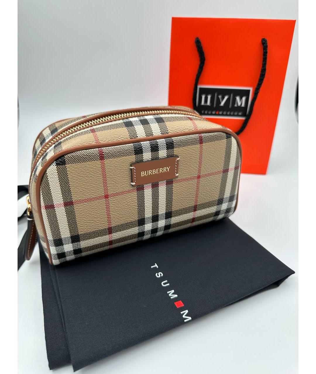 BURBERRY Коричневая косметичка, фото 5