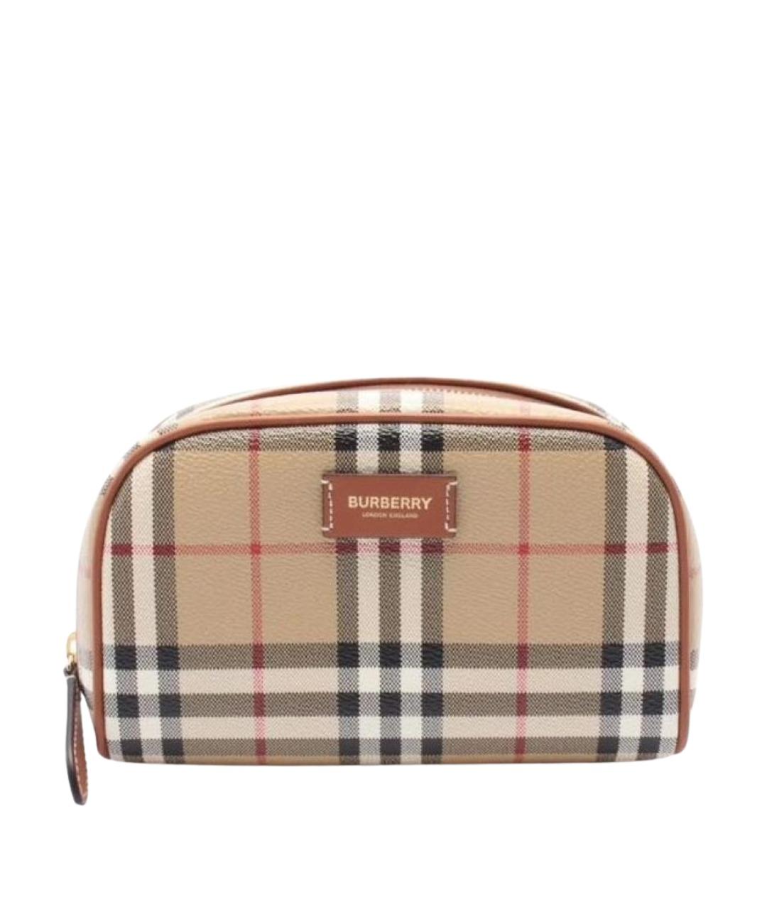 BURBERRY Коричневая косметичка, фото 1