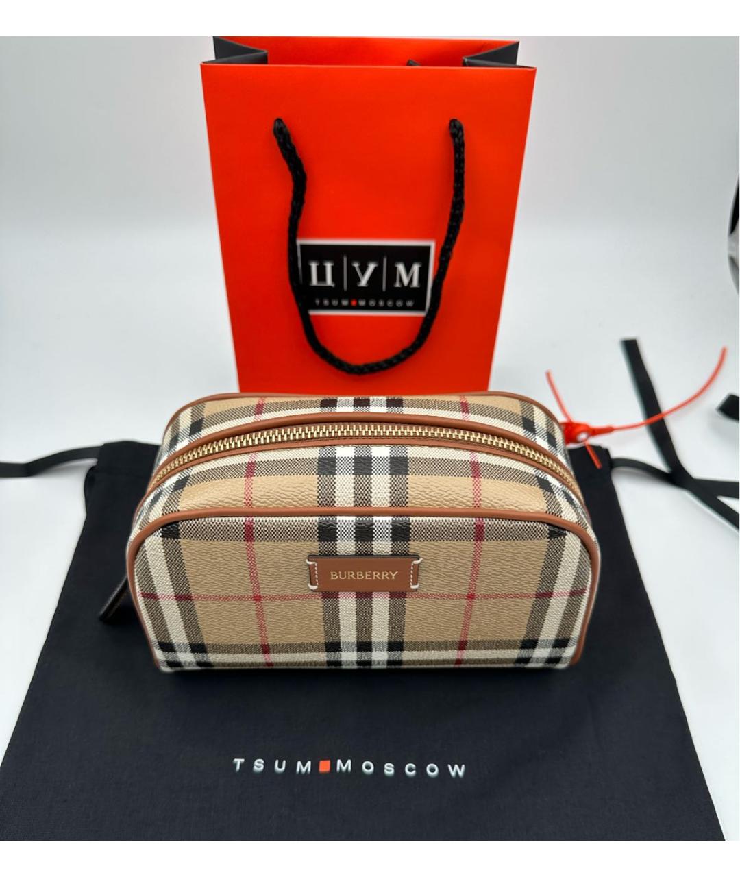 BURBERRY Коричневая косметичка, фото 4