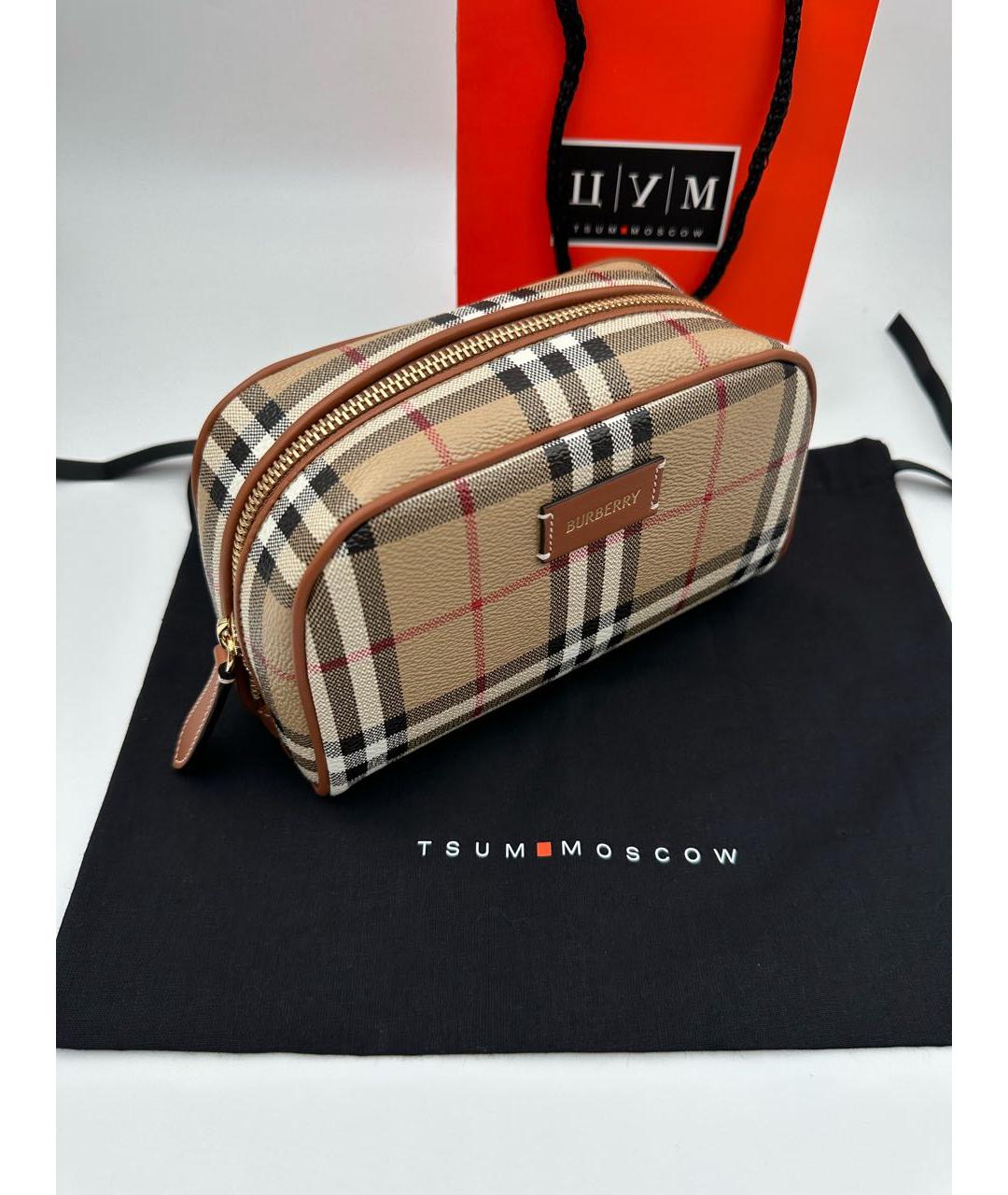 BURBERRY Коричневая косметичка, фото 2