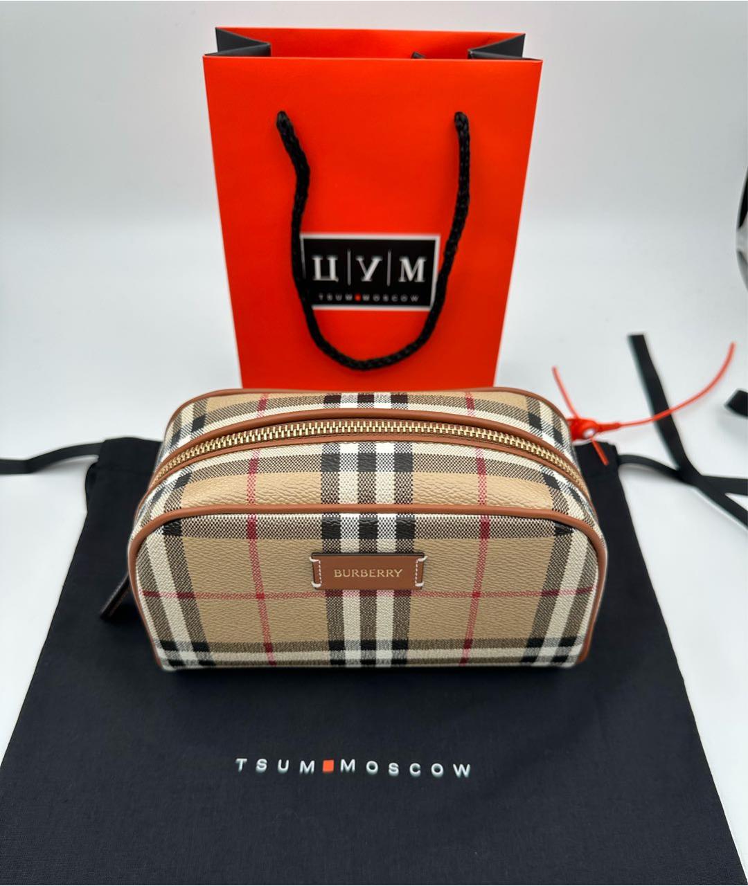 BURBERRY Коричневая косметичка, фото 3