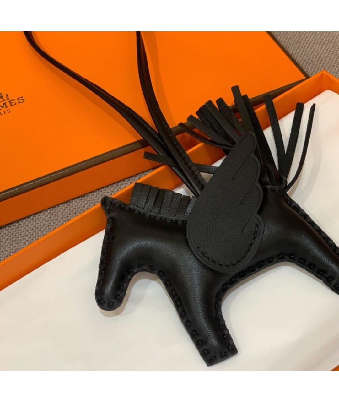 HERMES Черный брелок, фото 2