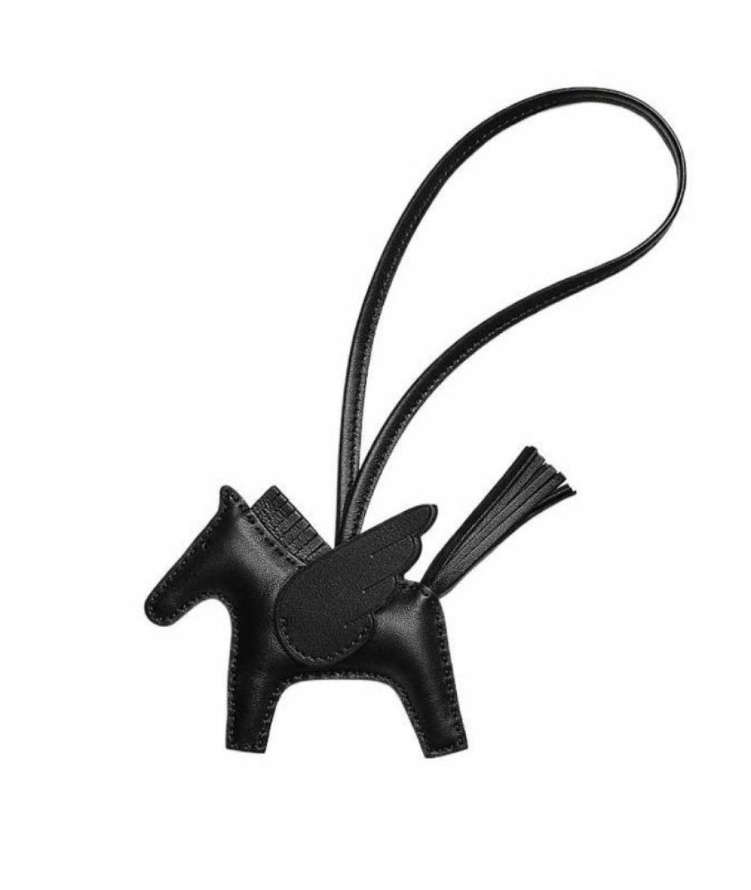 HERMES Черный брелок, фото 1