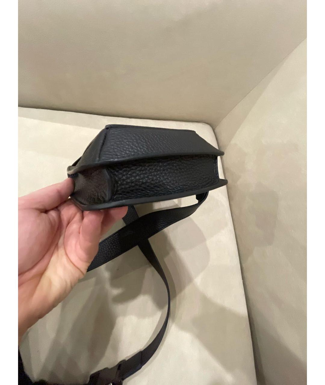 STEFANO RICCI Черная кожаная поясная сумка, фото 6