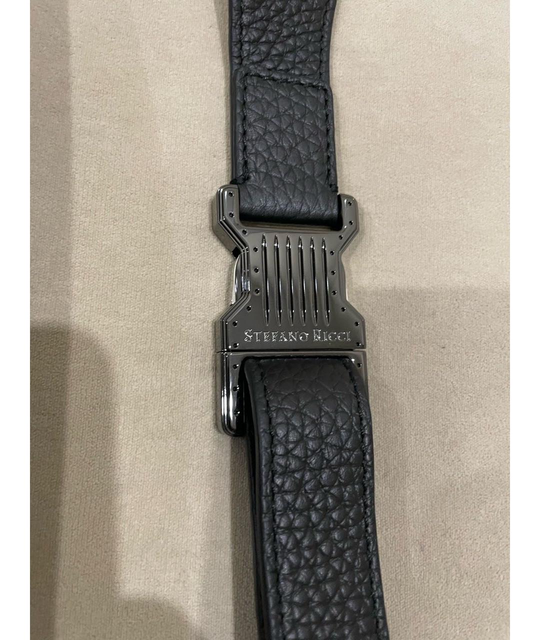 STEFANO RICCI Черная кожаная поясная сумка, фото 5