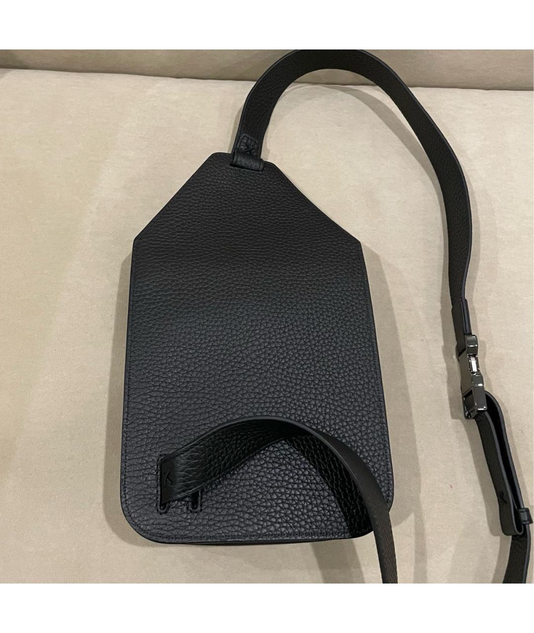 STEFANO RICCI Черная кожаная поясная сумка, фото 2