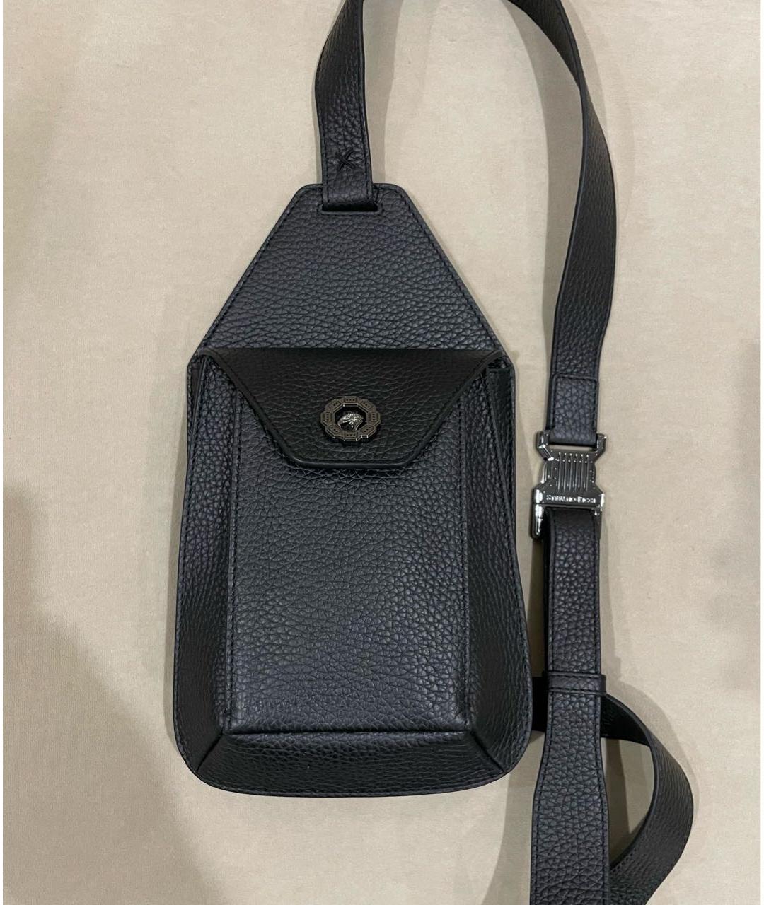 STEFANO RICCI Черная кожаная поясная сумка, фото 7
