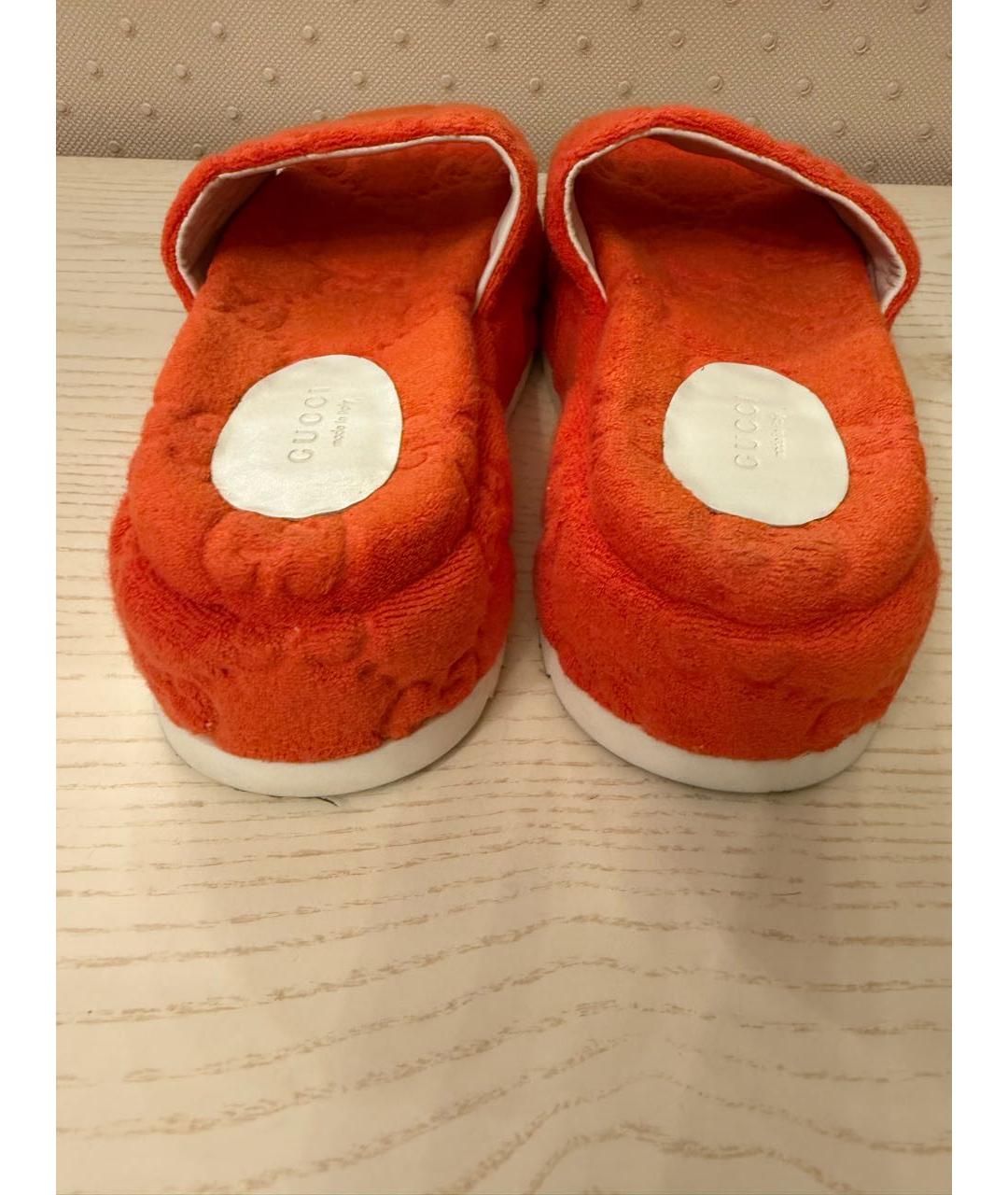 GUCCI Оранжевое текстильные шлепанцы, фото 3