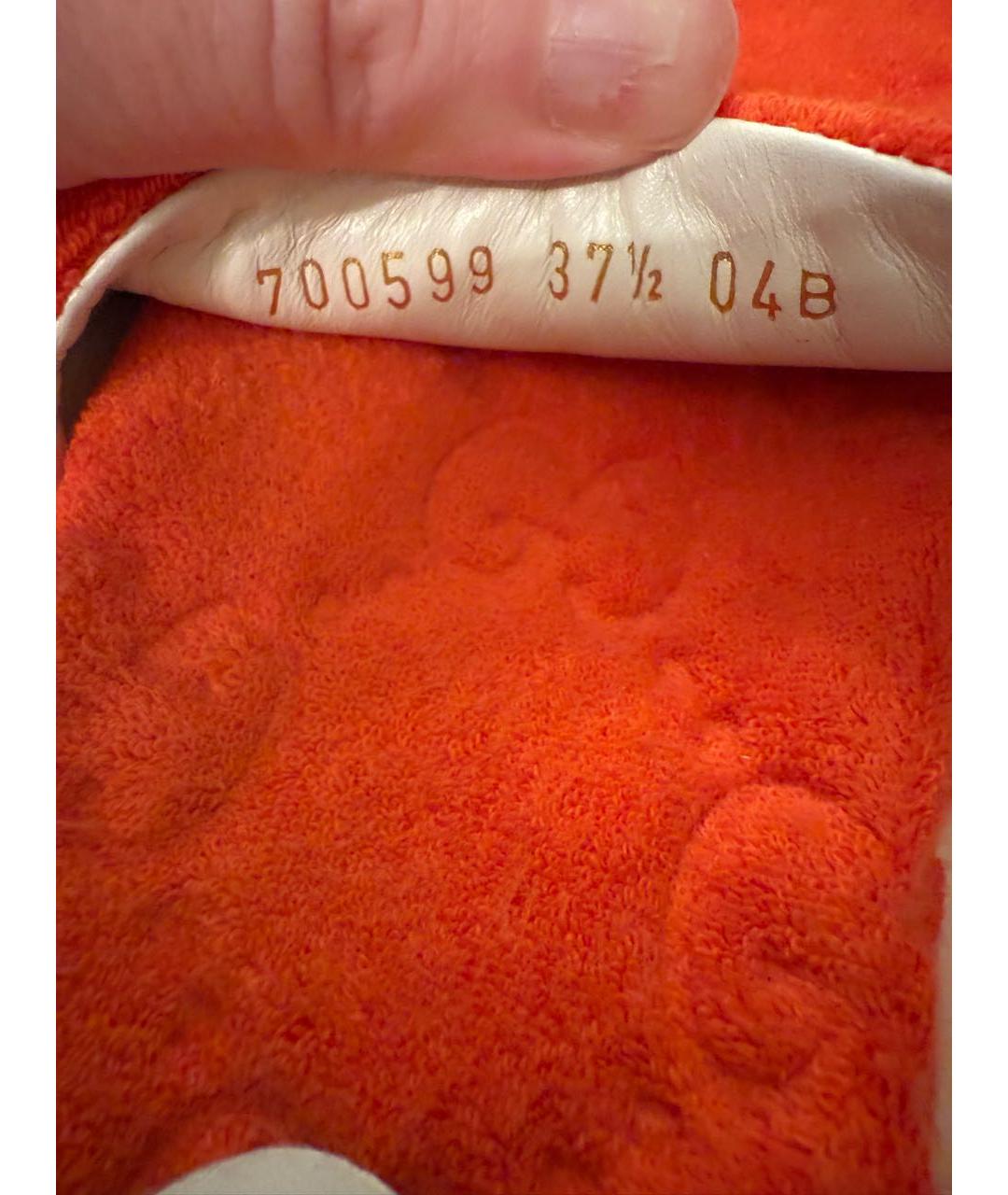 GUCCI Оранжевое текстильные шлепанцы, фото 4