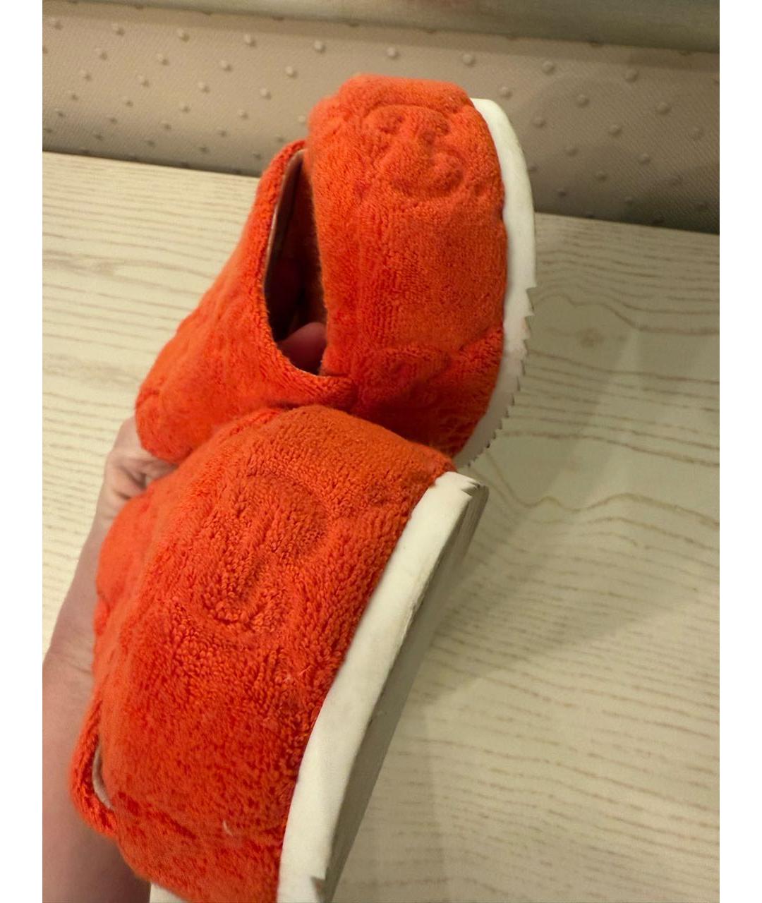 GUCCI Оранжевое текстильные шлепанцы, фото 8