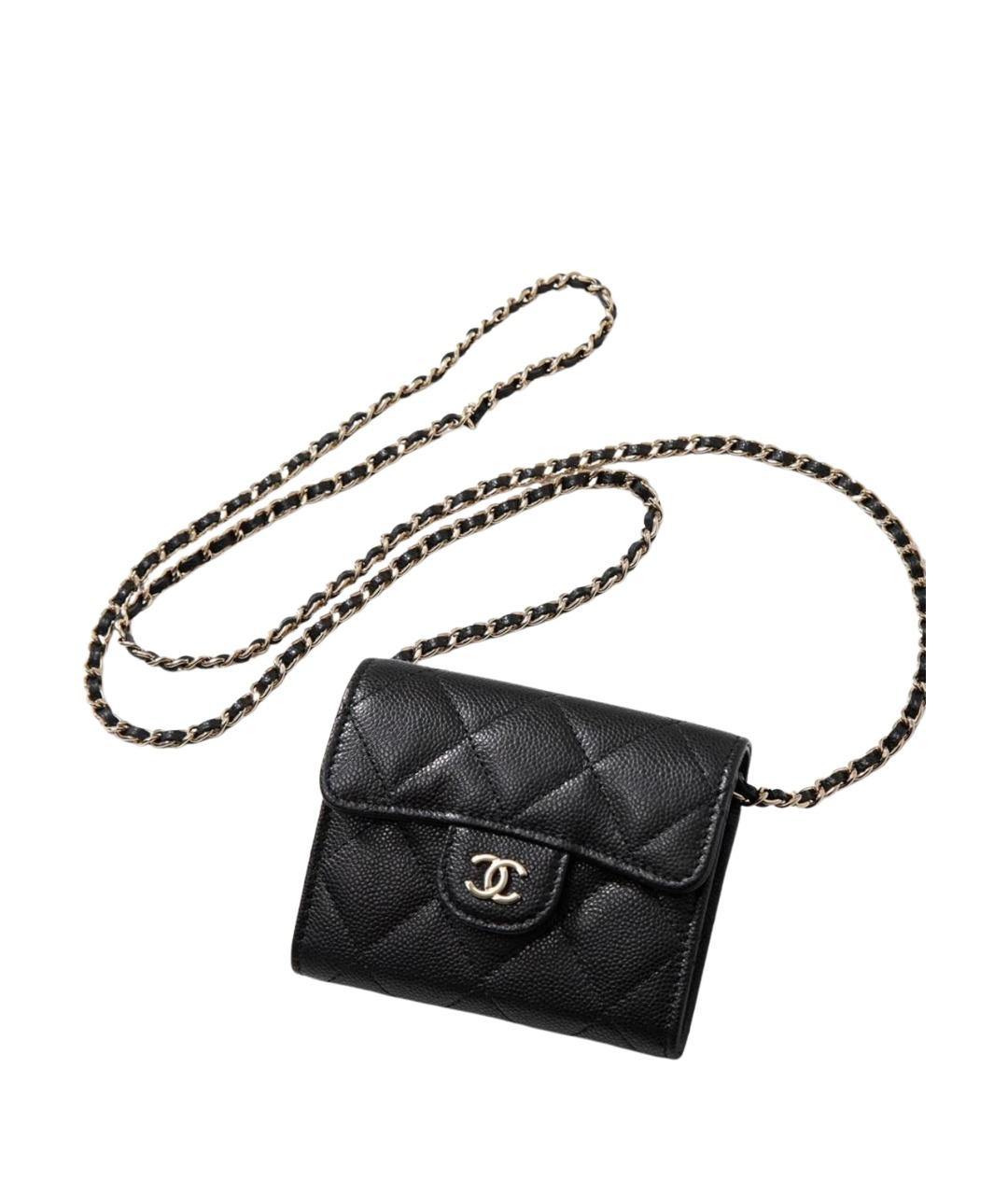 CHANEL Черная кожаная сумка через плечо, фото 1