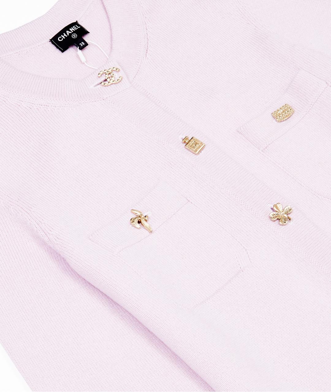 CHANEL Розовый кашемировый кардиган, фото 3